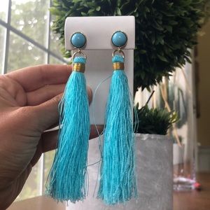 Zara turquoise tassel drop earrings- lightly worn!